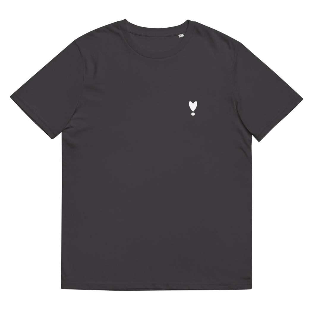 HEART BIO BAUMWOLL T-SHIRT ANTHRACITE